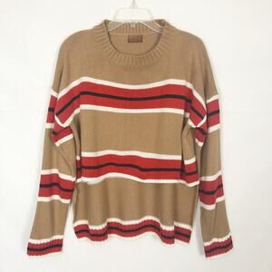 POL Crop Striped Pullover Knit Sweater S